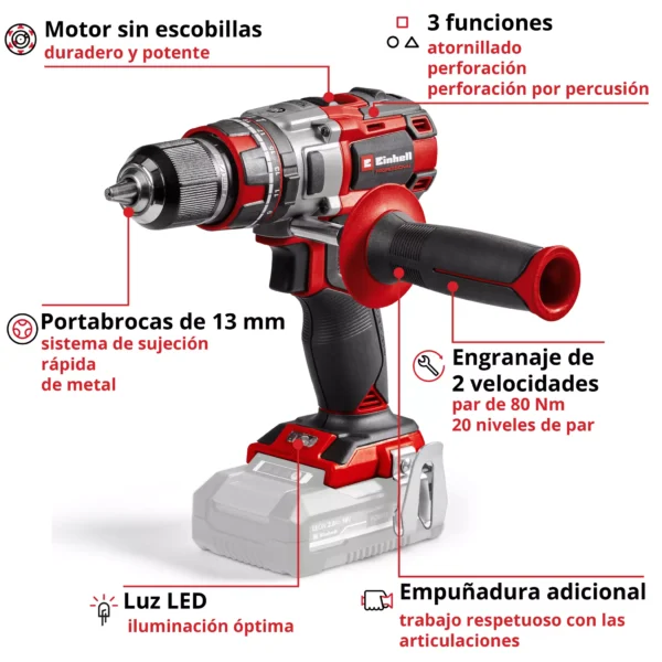 Taladro Percutor a Batería Einhell TP-CD 18/80 - Imagen 2